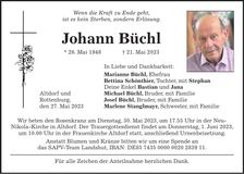 Traueranzeige Johann Büchl