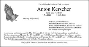 Traueranzeige Anton Kerscher