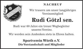 Traueranzeige Rudi Götzl sen.
