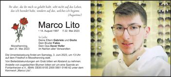 Traueranzeige Marco Lito