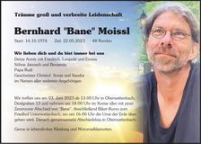 Traueranzeige Bernhard Moissl