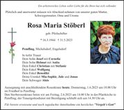 Traueranzeige Rosa Maria Stöberl