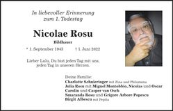 Traueranzeige Nicolae Rosu