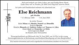 Traueranzeige Else Reichmann