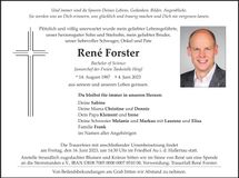 Traueranzeige René Forster