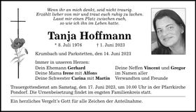 Traueranzeige Tanja Hoffmann