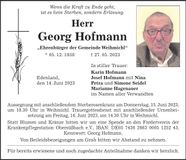 Traueranzeige Georg Hofmann