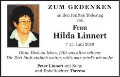 Traueranzeige Hilda Linnert