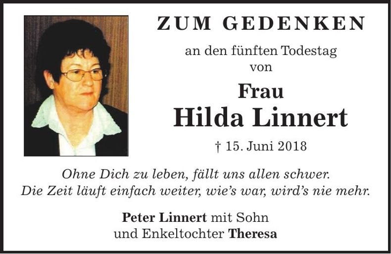 Traueranzeige Hilda Linnert