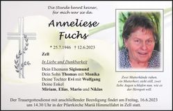 Traueranzeige Anneliese Fuchs