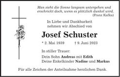 Traueranzeige Josef Schuster