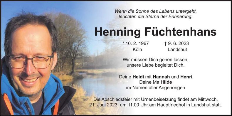 Traueranzeige Henning Füchtenhans