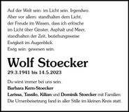 Traueranzeige Wolf Stoecker