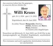 Traueranzeige Willi Kraus