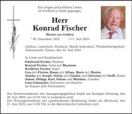 Traueranzeige Konrad Fischer