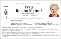 Traueranzeige Rosina Meindl