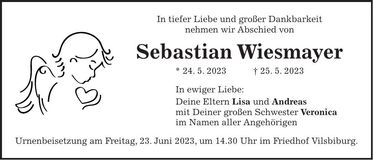 Traueranzeige Sebastian Wiesmayer