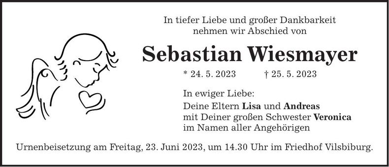 Traueranzeige Sebastian Wiesmayer