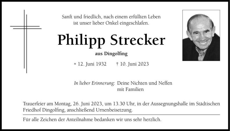Traueranzeige Philipp Strecker