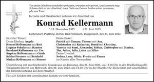 Traueranzeige Konrad Kellermann