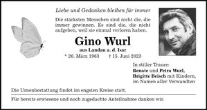 Traueranzeige Gino Wurl