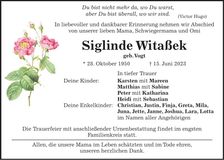 Traueranzeige Siglinde Witaßek