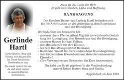 Traueranzeige Gerlinde Hartl