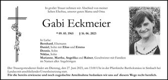 Traueranzeige Gabi Eckmeier