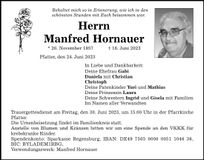 Traueranzeige Manfred Hornauer