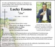 Traueranzeige Lucky Ezomo