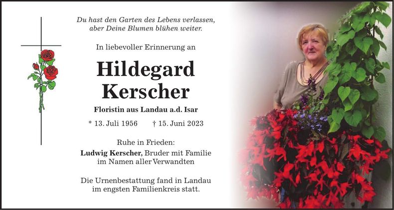 Traueranzeige Hildegard Kerscher