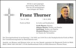 Traueranzeige Franz Thurner