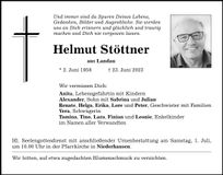 Traueranzeige Helmut Stöttner