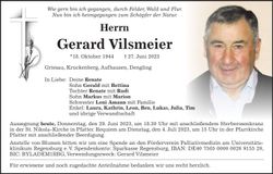 Traueranzeige Gerard Vilsmeier