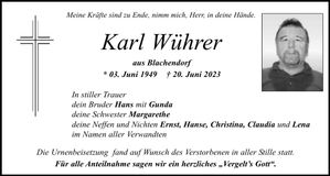 Traueranzeige Karl Wührer