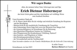 Traueranzeige Erich Habermeyer
