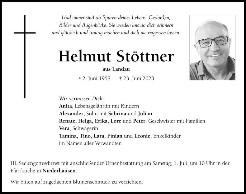 Traueranzeige Helmut Stöttner