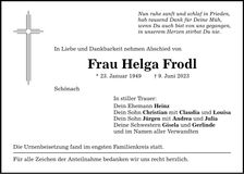 Traueranzeige Helga Frodl