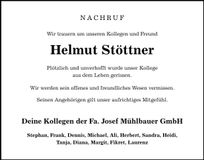 Traueranzeige Helmut Stöttner