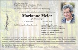 Traueranzeige Marianne Meier