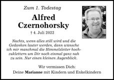 Traueranzeige Alfred Czernohorsky