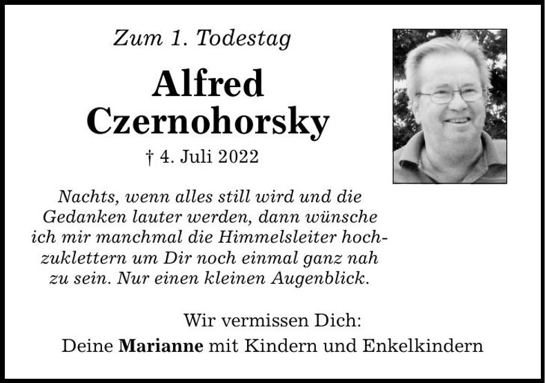 Traueranzeige Alfred Czernohorsky