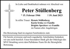 Traueranzeige Peter Stüllenberg