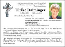 Traueranzeige Ulrike Daiminger