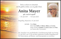 Traueranzeige Anita Mayer