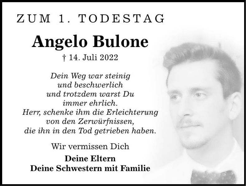Traueranzeige Angelo Bulone