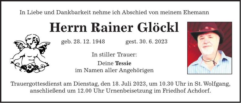 Traueranzeige Rainer Glöckl