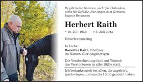 Traueranzeige Herbert Raith