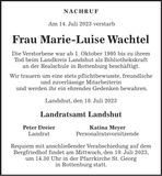 Traueranzeige Marie-Luise Wachtel