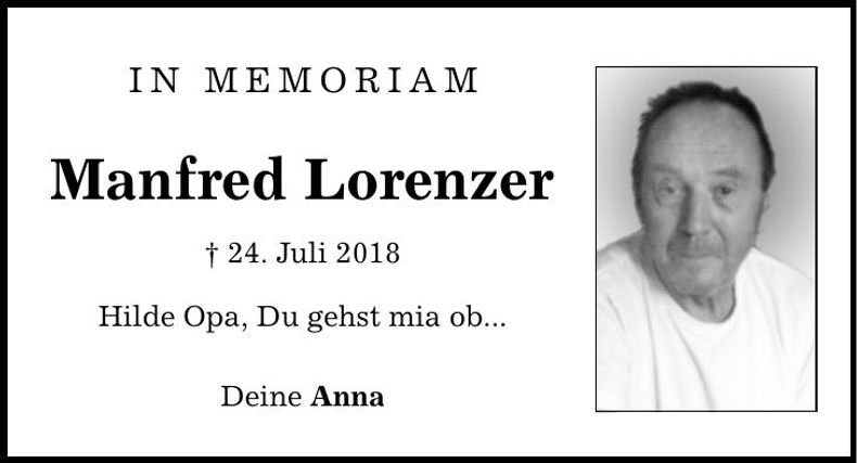 Traueranzeige Manfred Lorenzer